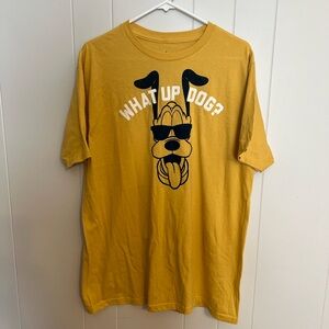 Disney Pluto “what up dog”‎ men’s short sleeve t-shirt size L